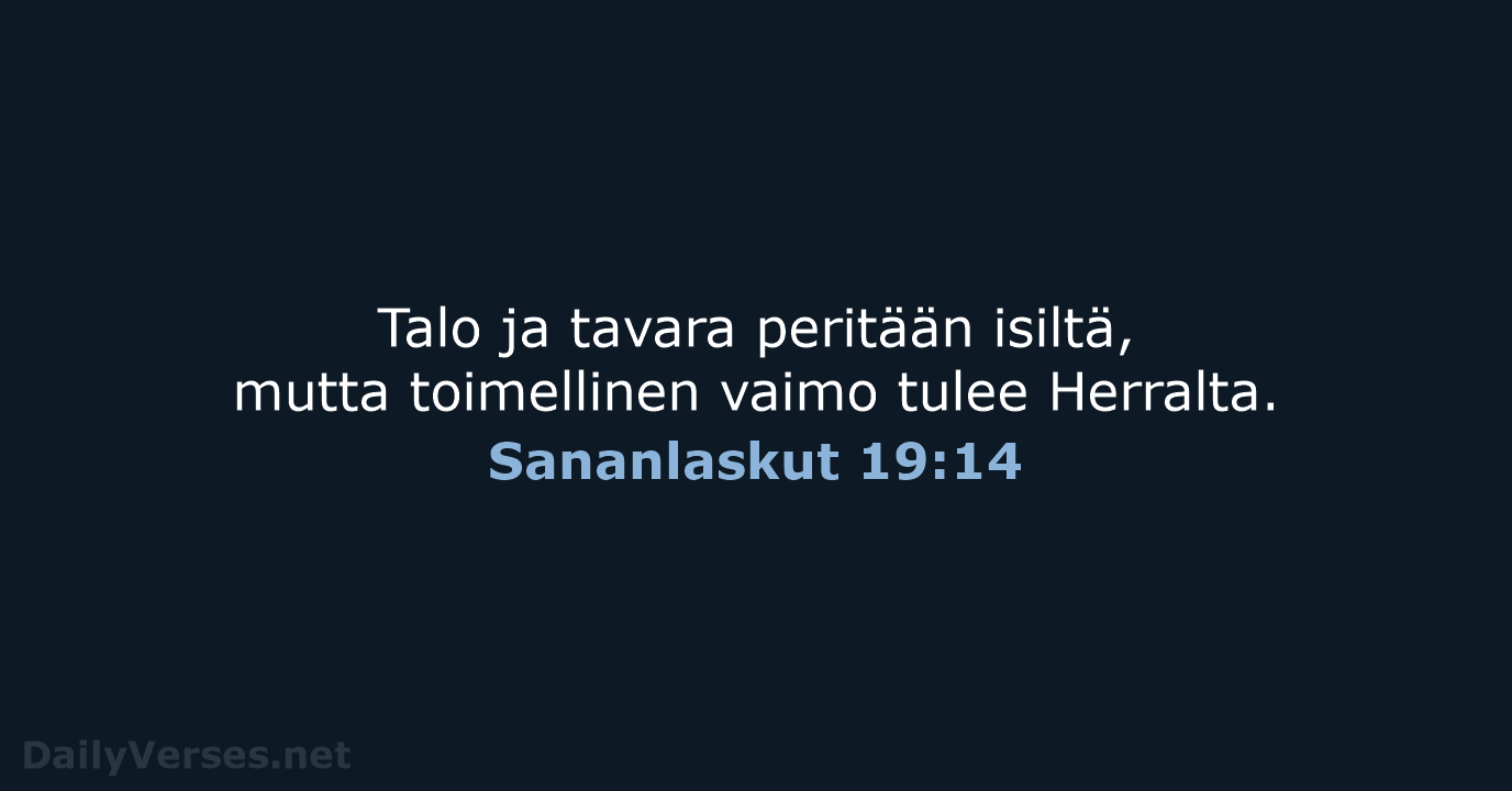 Sananlaskut 19:14 - KR38