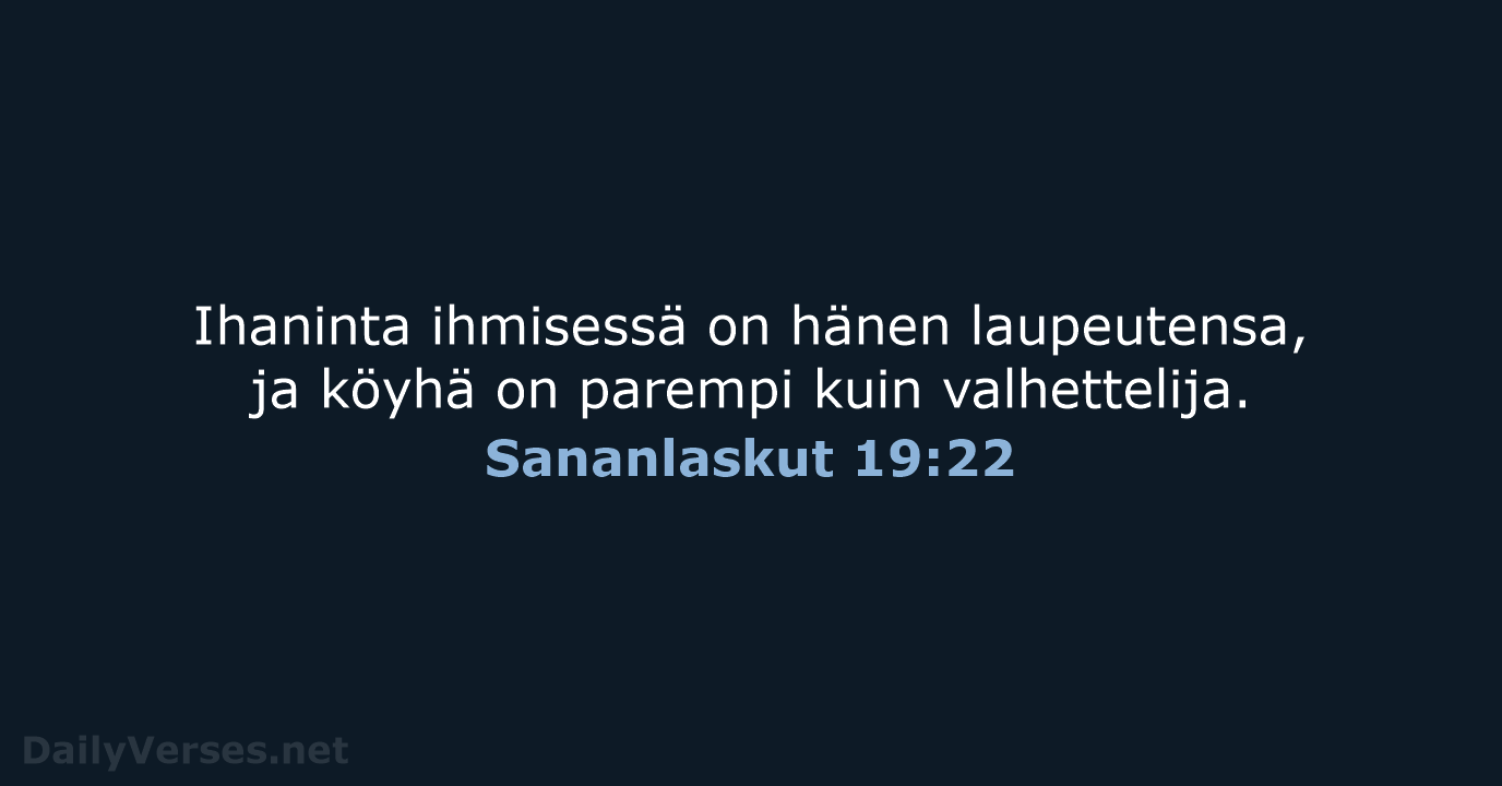 Sananlaskut 19:22 - KR38