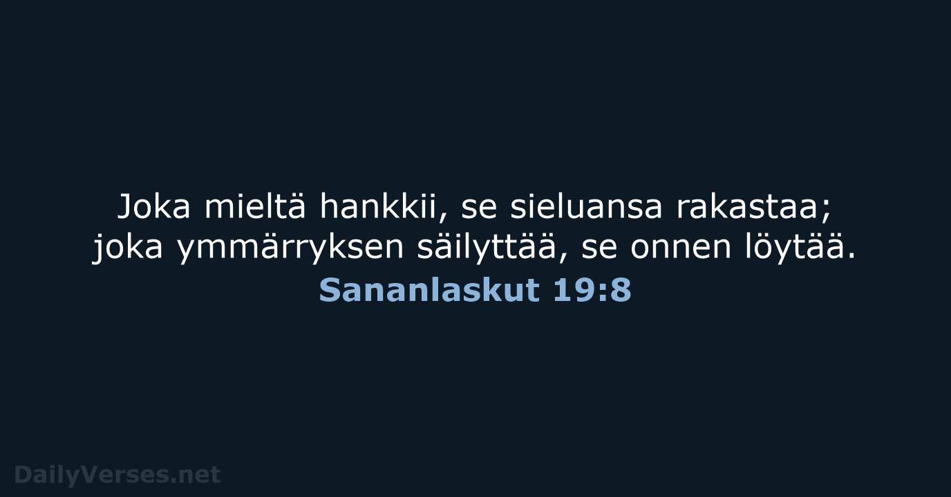 Sananlaskut 19:8 - KR38