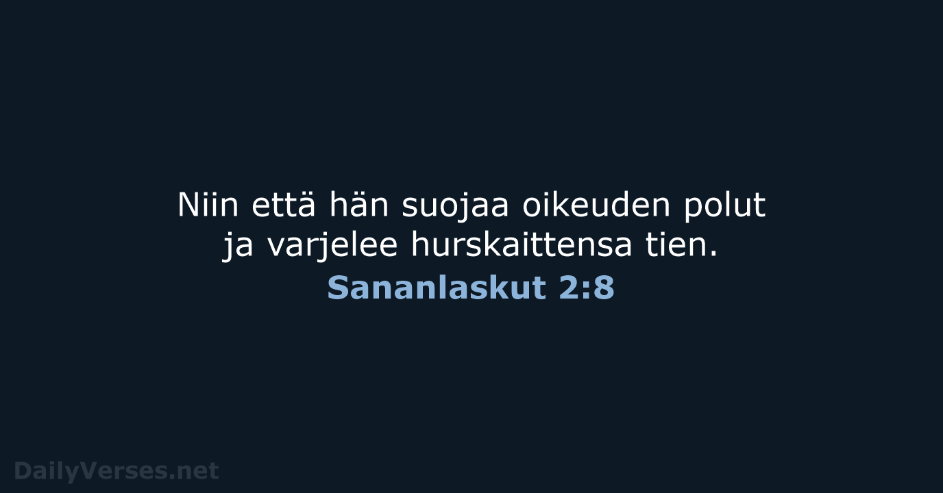 Sananlaskut 2:8 - KR38