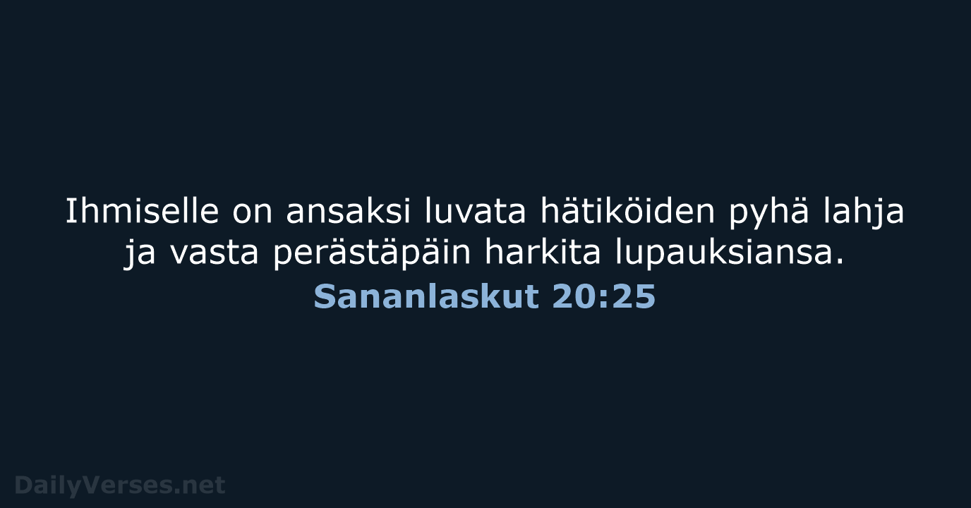 Sananlaskut 20:25 - KR38