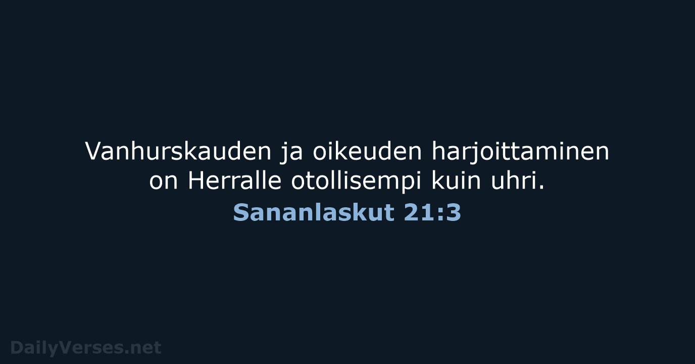 Sananlaskut 21:3 - KR38