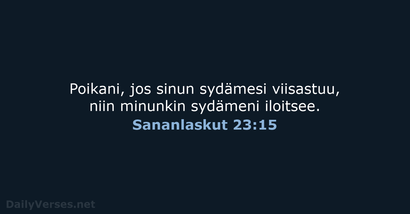 Sananlaskut 23:15 - KR38