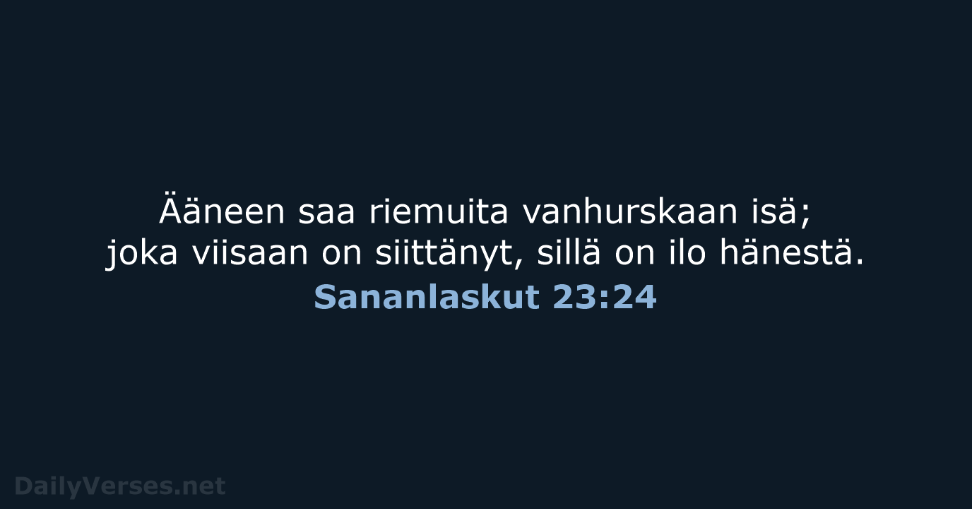 Sananlaskut 23:24 - KR38