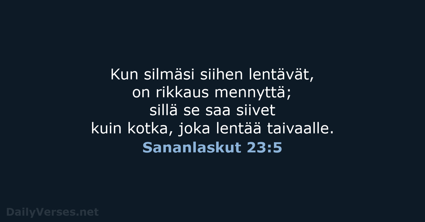 Sananlaskut 23:5 - KR38