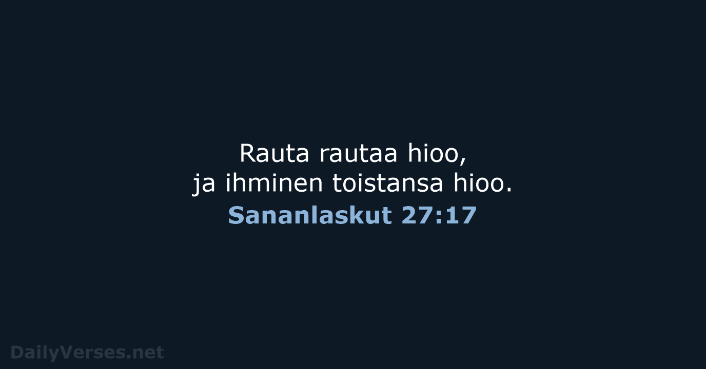 Sananlaskut 27:17 - KR38