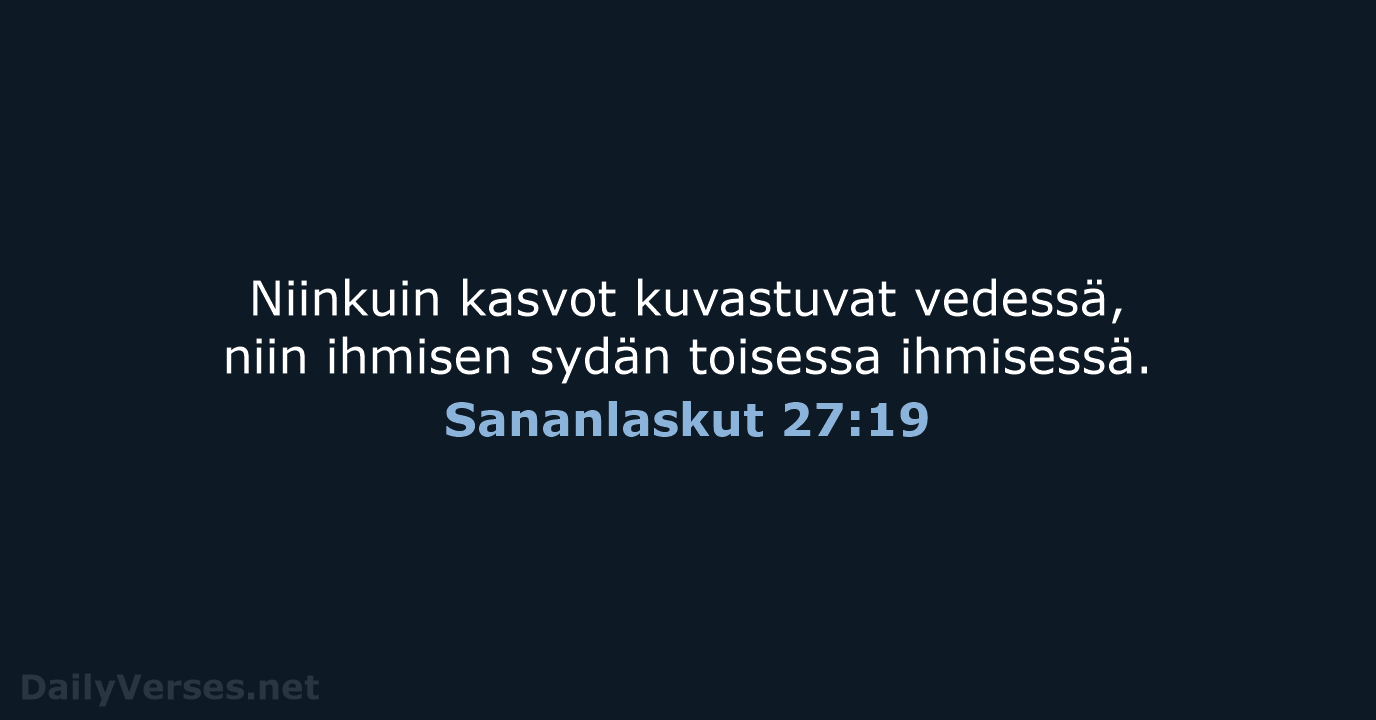 Sananlaskut 27:19 - KR38