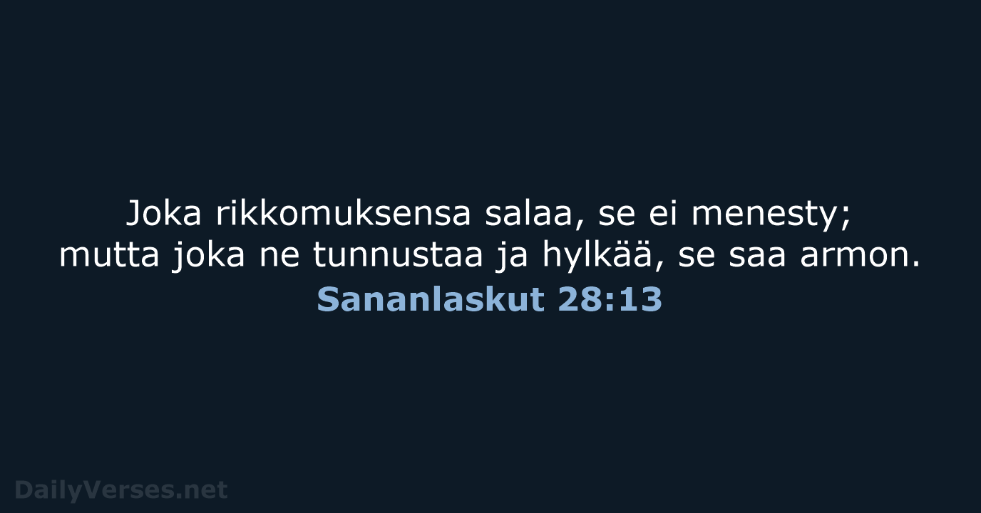 Sananlaskut 28:13 - KR38