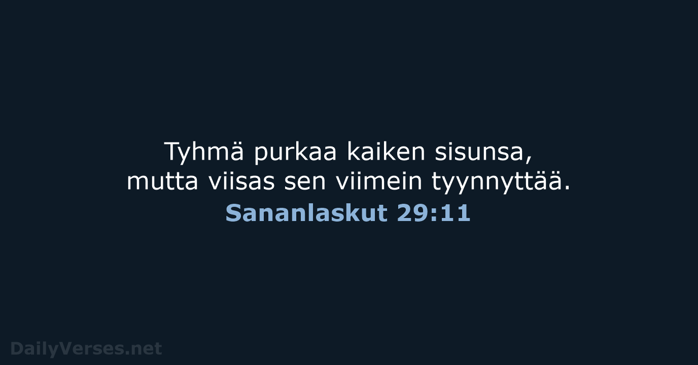 Sananlaskut 29:11 - KR38