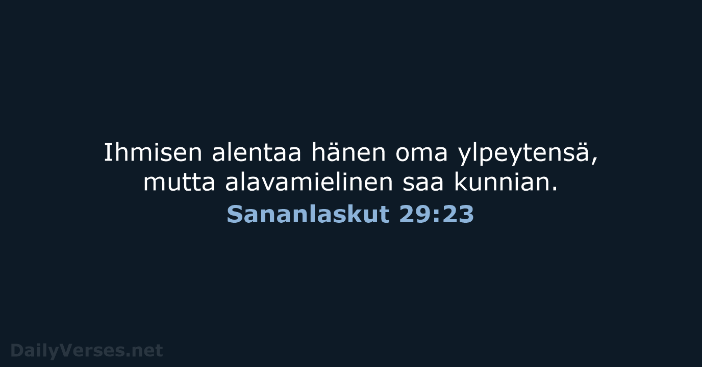 Sananlaskut 29:23 - KR38