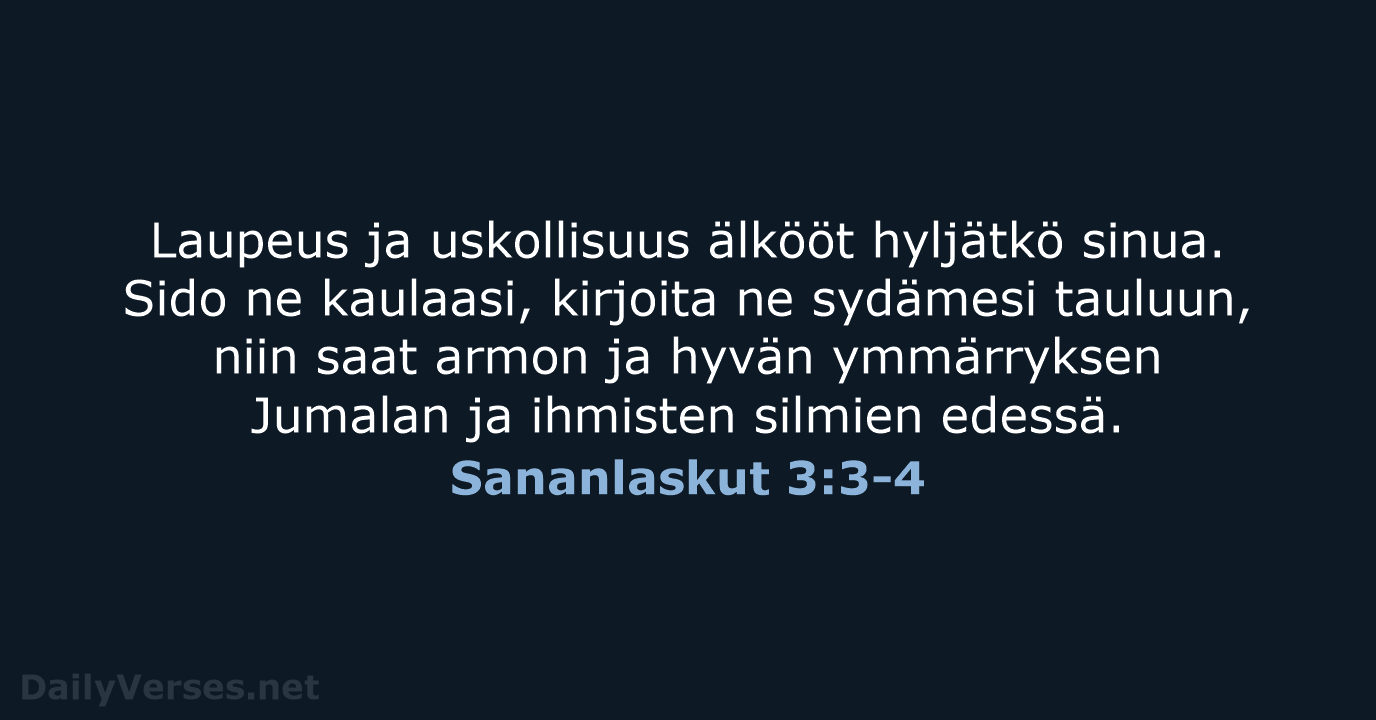 Sananlaskut 3:3-4 - KR38