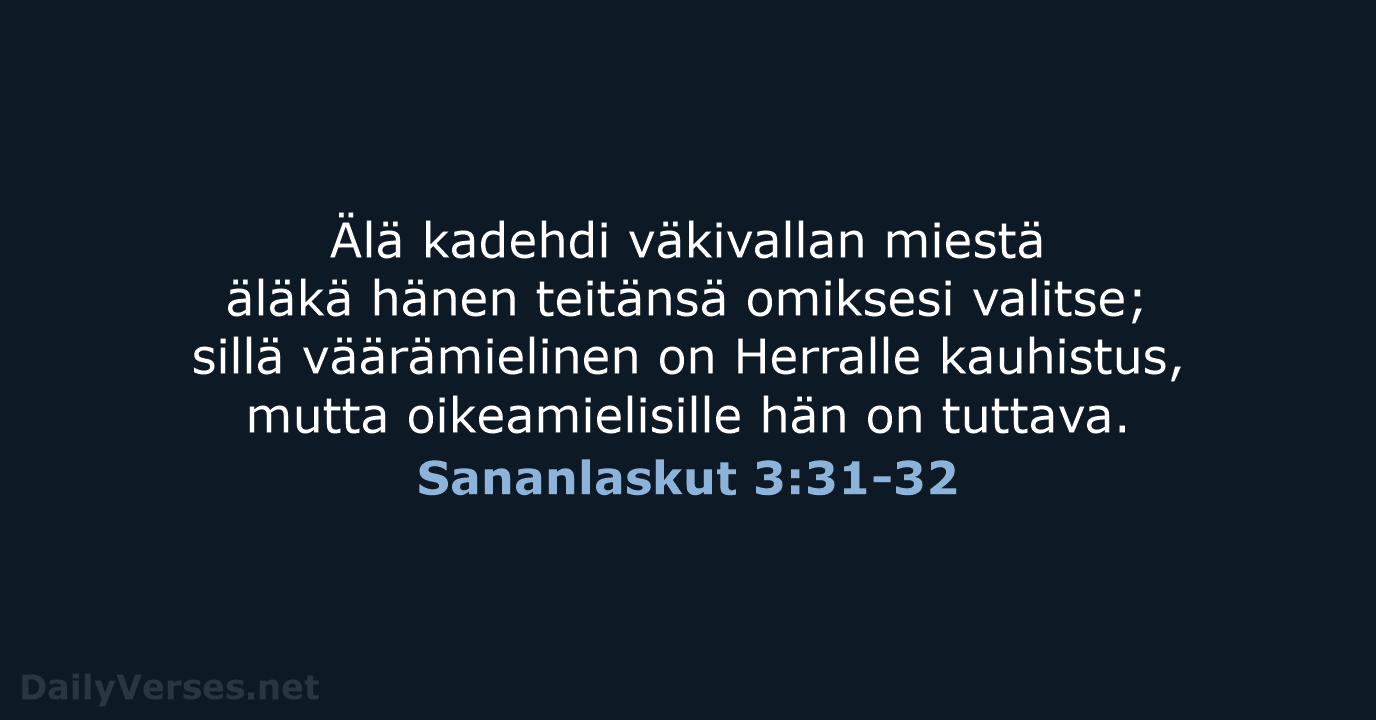 Sananlaskut 3:31-32 - KR38