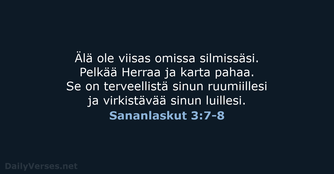 Sananlaskut 3:7-8 - KR38