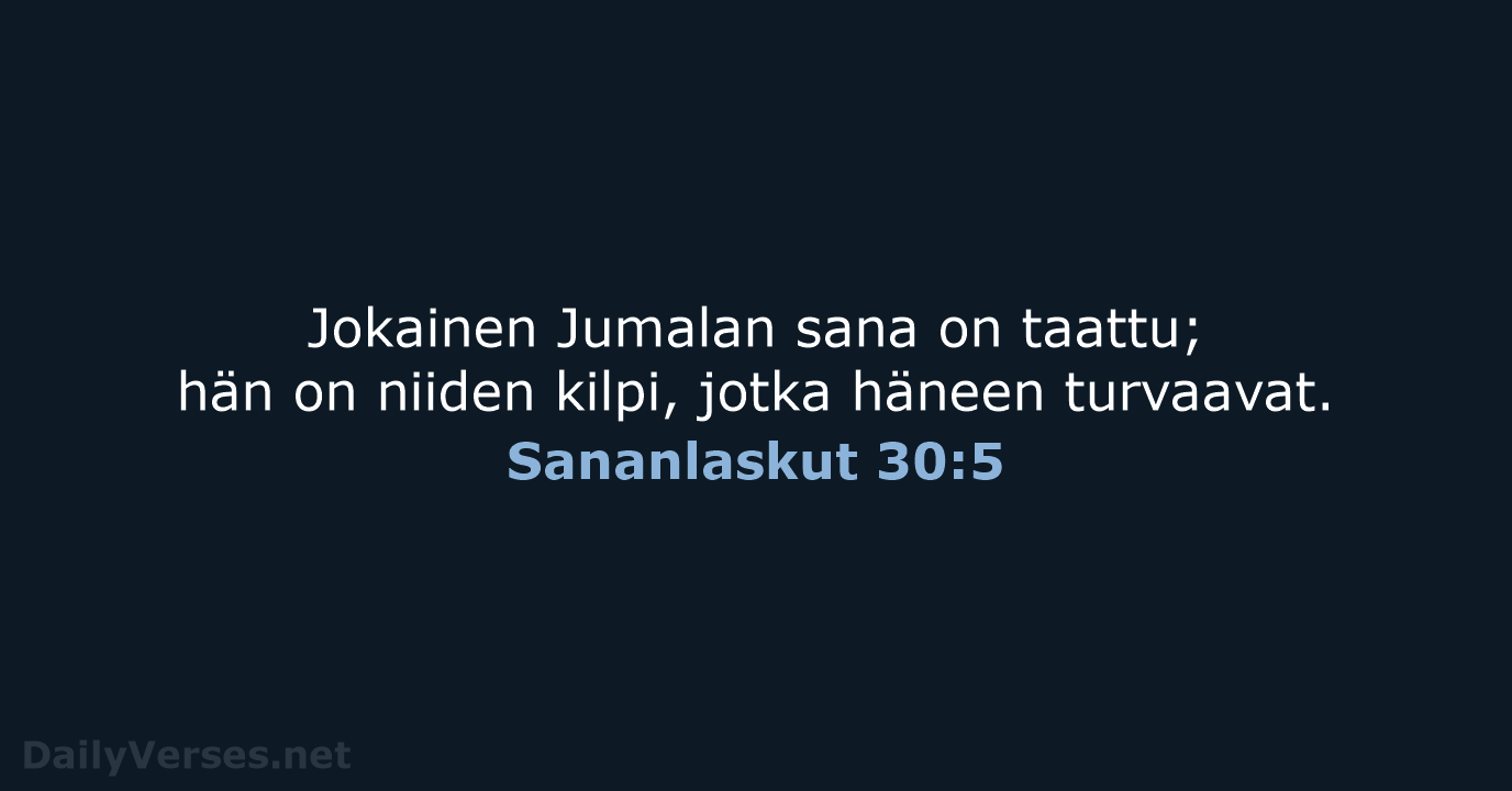 Sananlaskut 30:5 - KR38