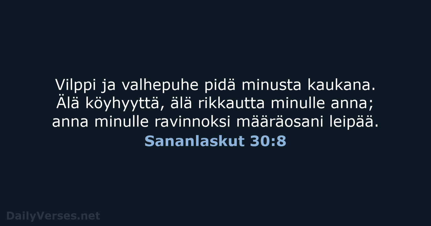 Sananlaskut 30:8 - KR38