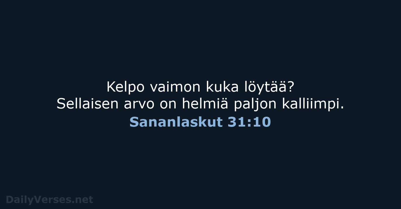 Sananlaskut 31:10 - KR38