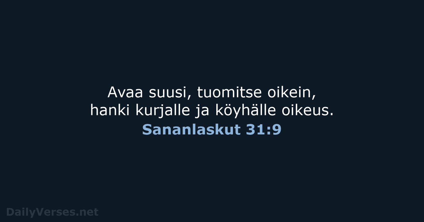 Sananlaskut 31:9 - KR38