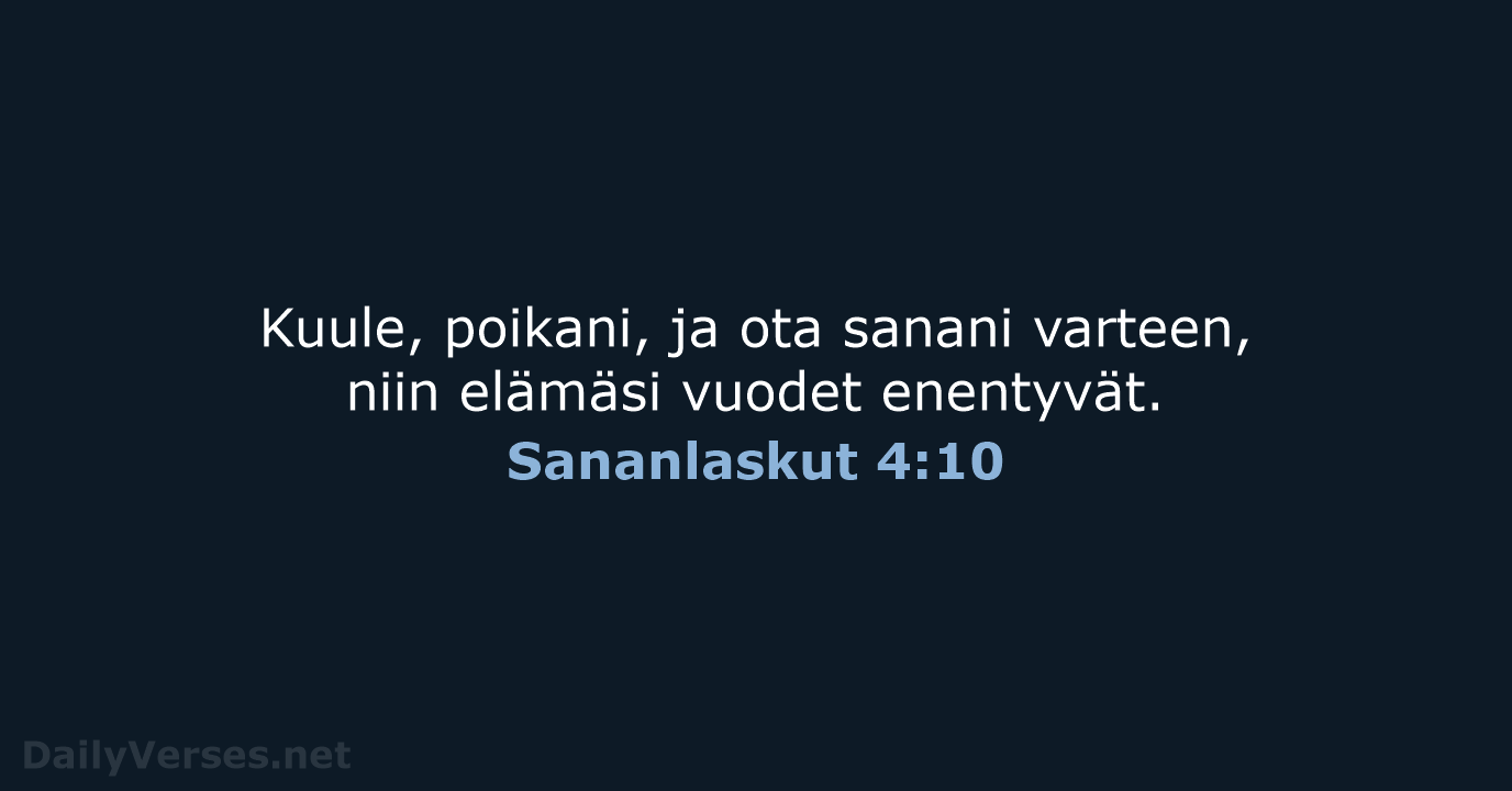 Sananlaskut 4:10 - KR38