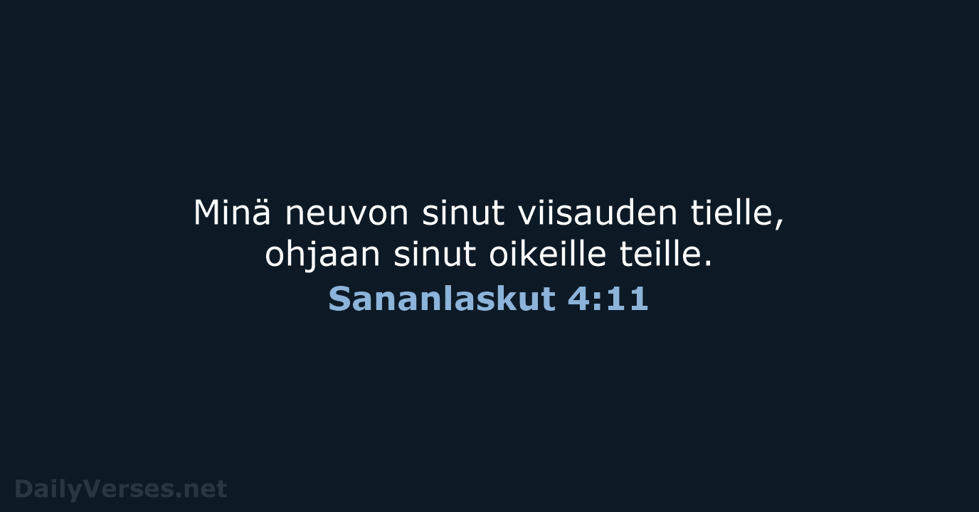 Sananlaskut 4:11 - KR38