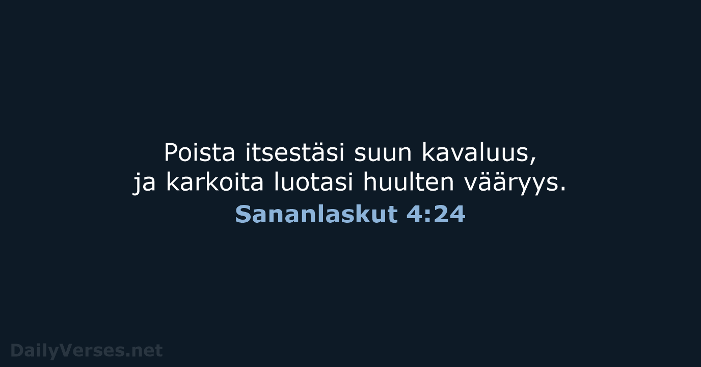 Sananlaskut 4:24 - KR38