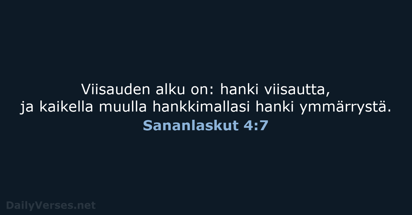 Sananlaskut 4:7 - KR38