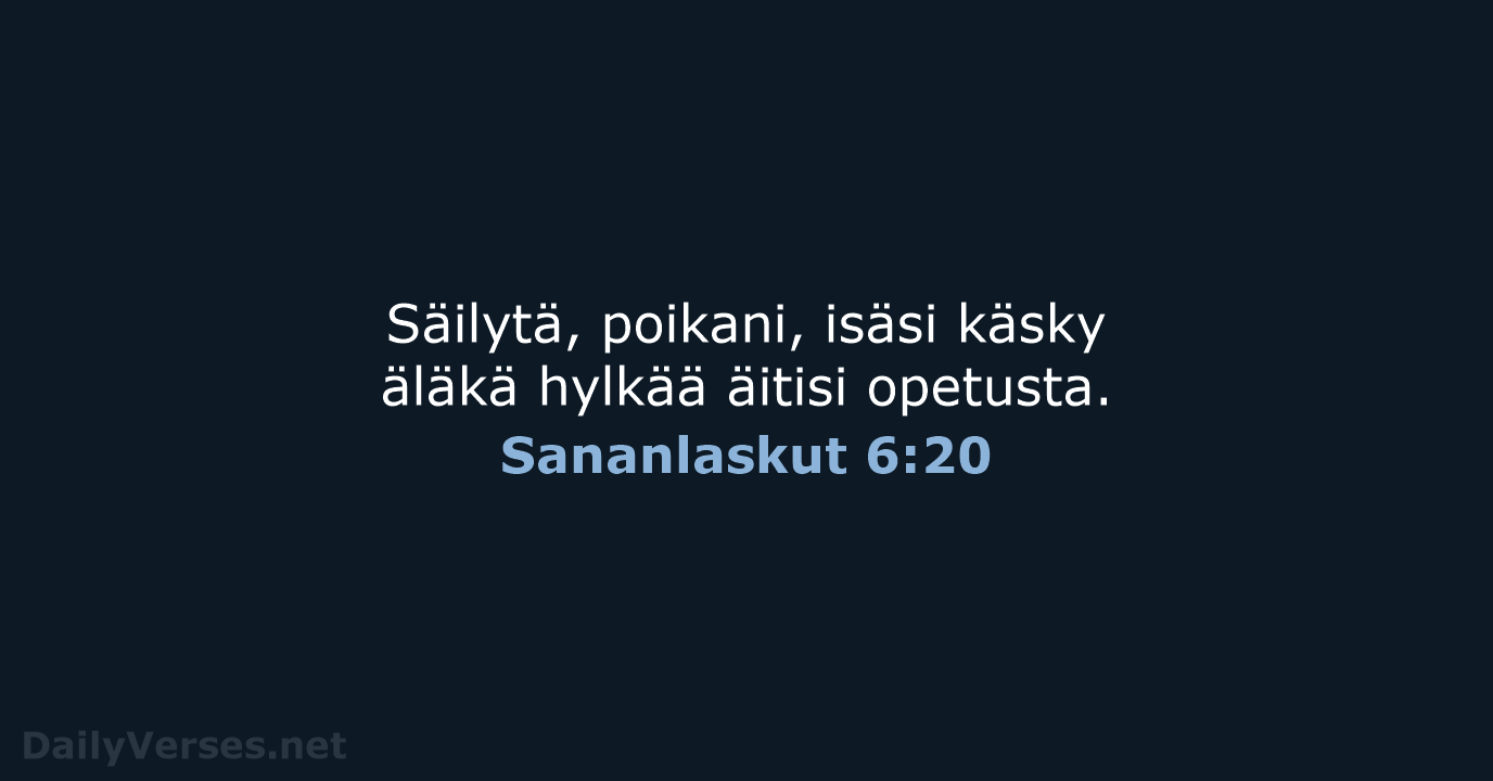 Sananlaskut 6:20 - KR38