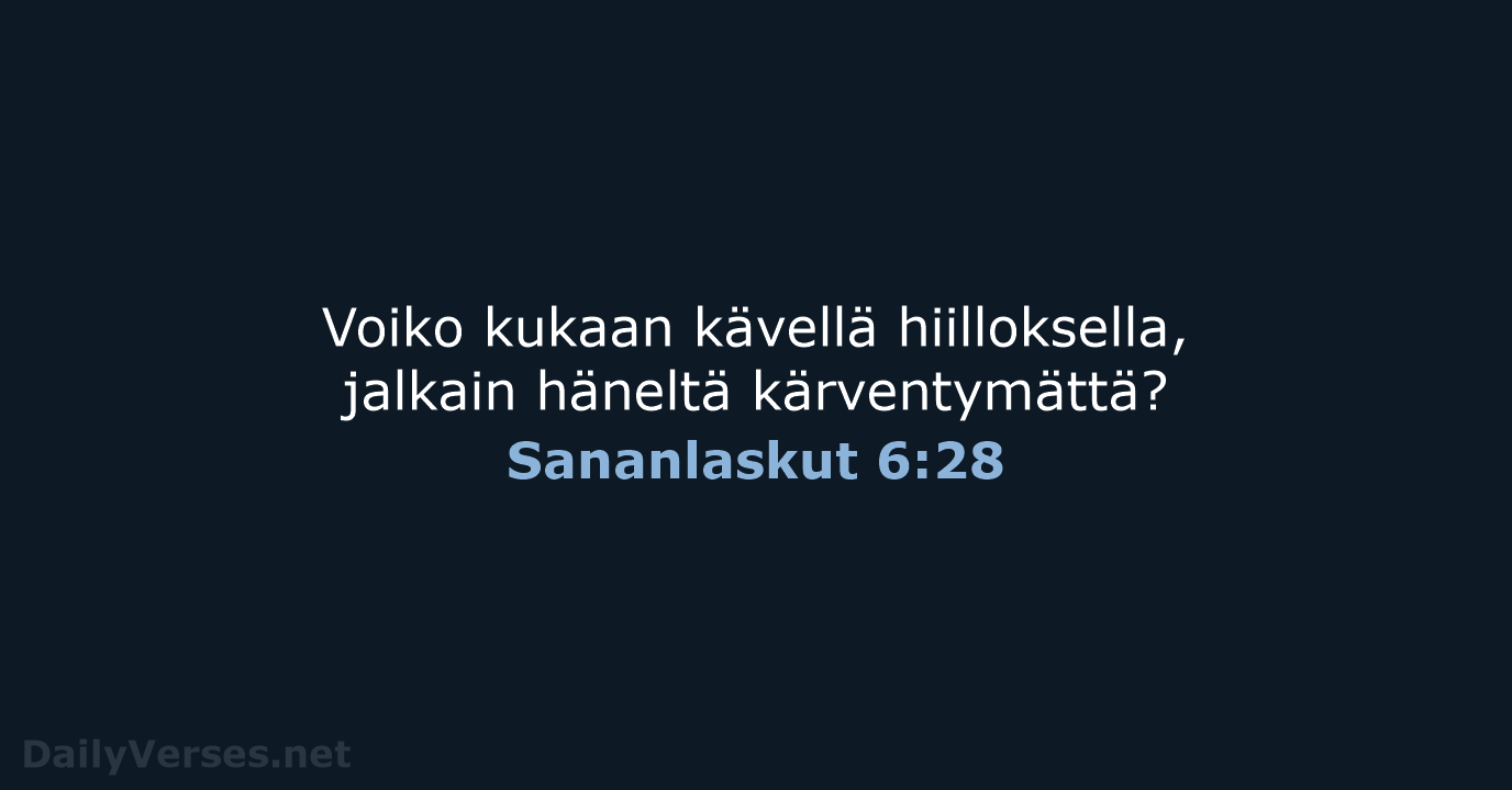 Sananlaskut 6:28 - KR38