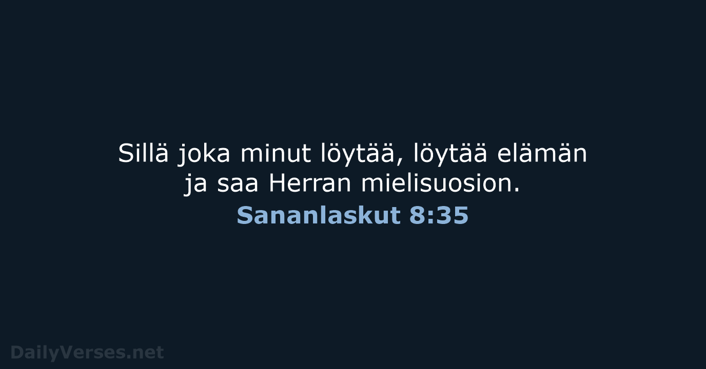 Sananlaskut 8:35 - KR38