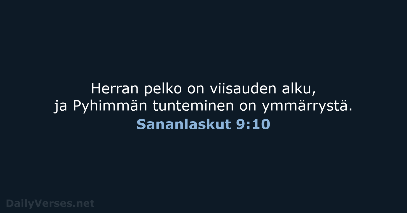 Sananlaskut 9:10 - KR38