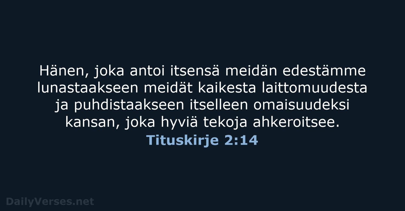 Tituskirje 2:14 - KR38