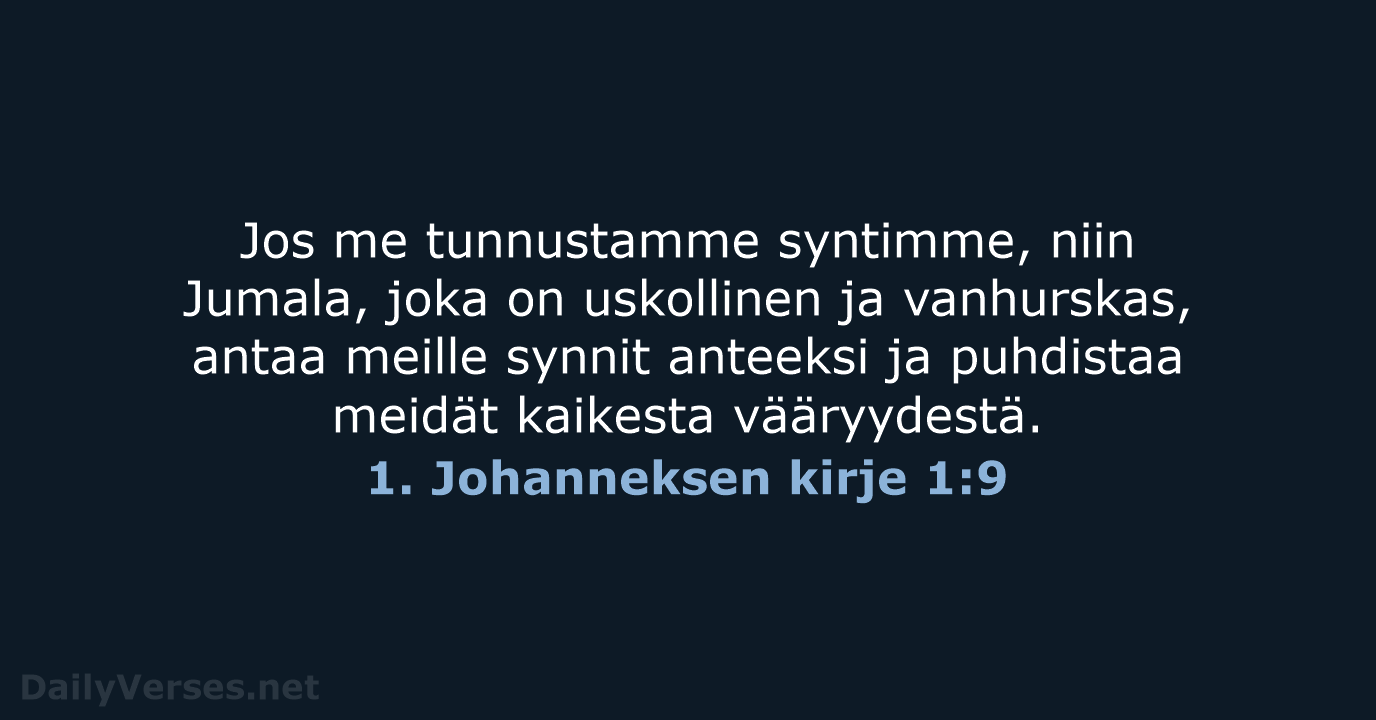 1. Johanneksen kirje 1:9 - KR92