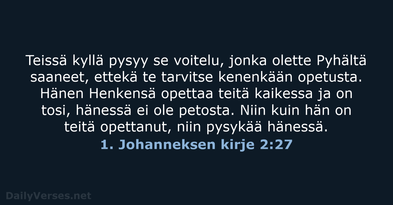1. Johanneksen kirje 2:27 - KR92