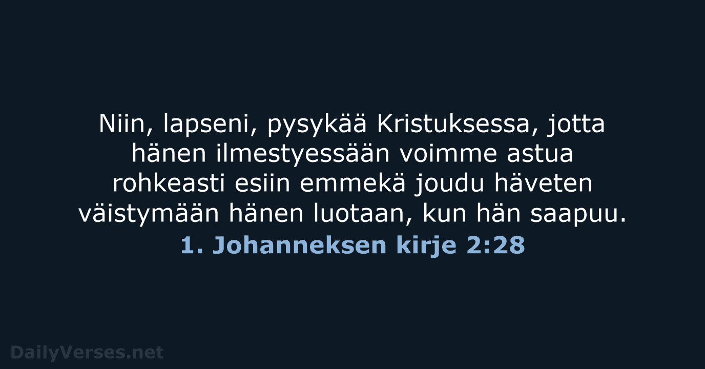 1. Johanneksen kirje 2:28 - KR92