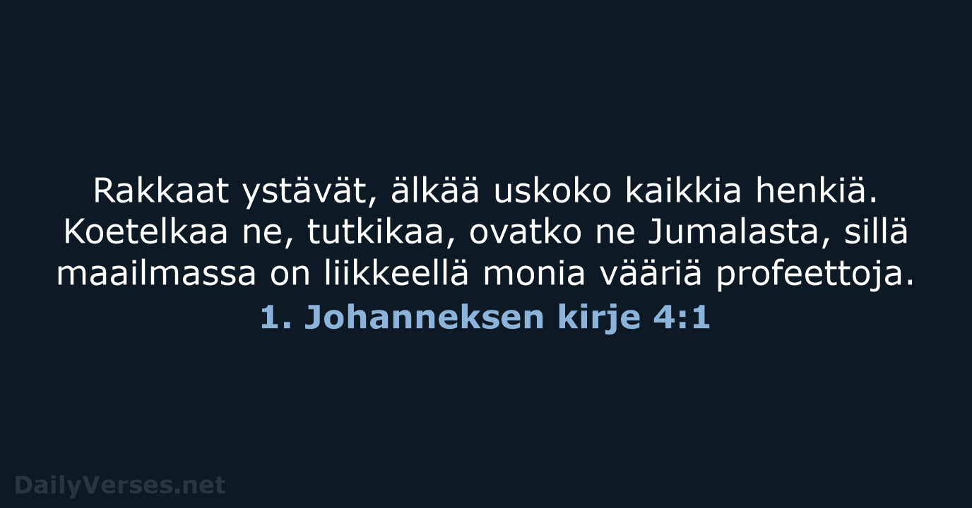 1. Johanneksen kirje 4:1 - KR92