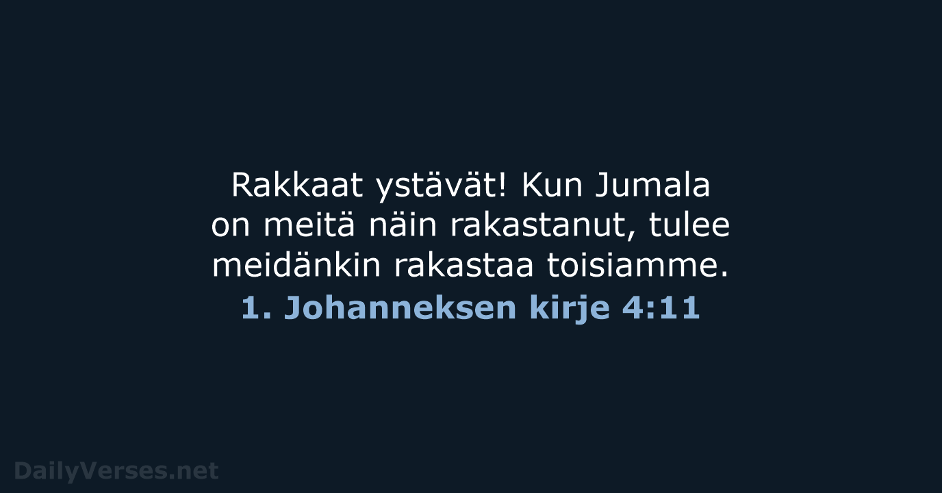 1. Johanneksen kirje 4:11 - KR92