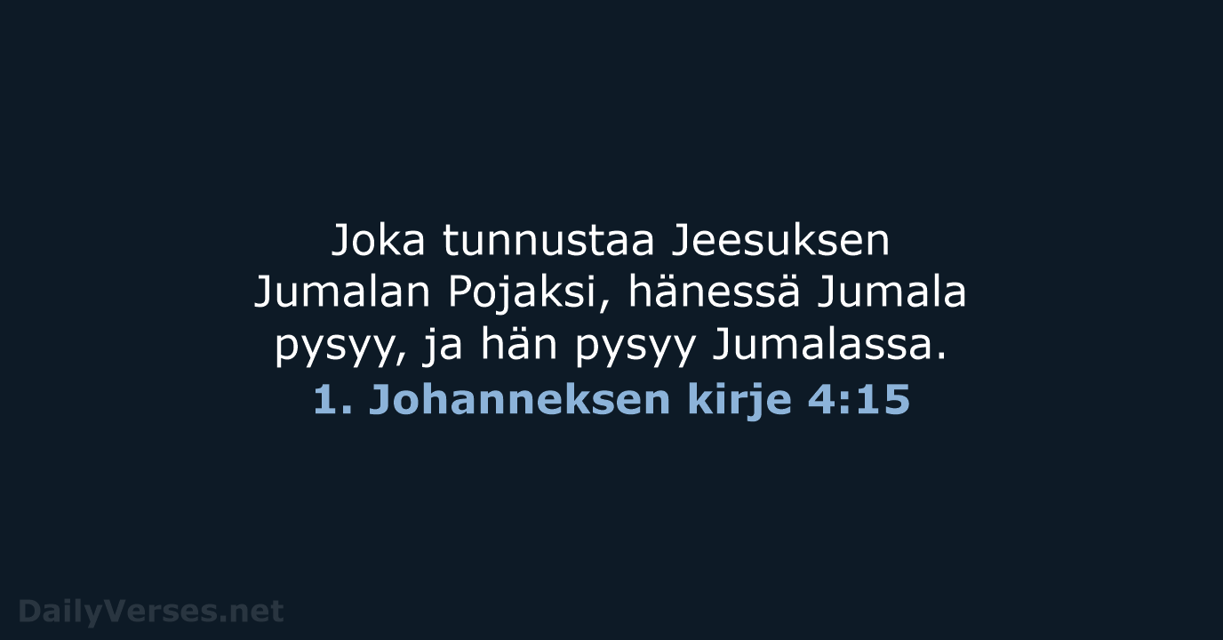 1. Johanneksen kirje 4:15 - KR92