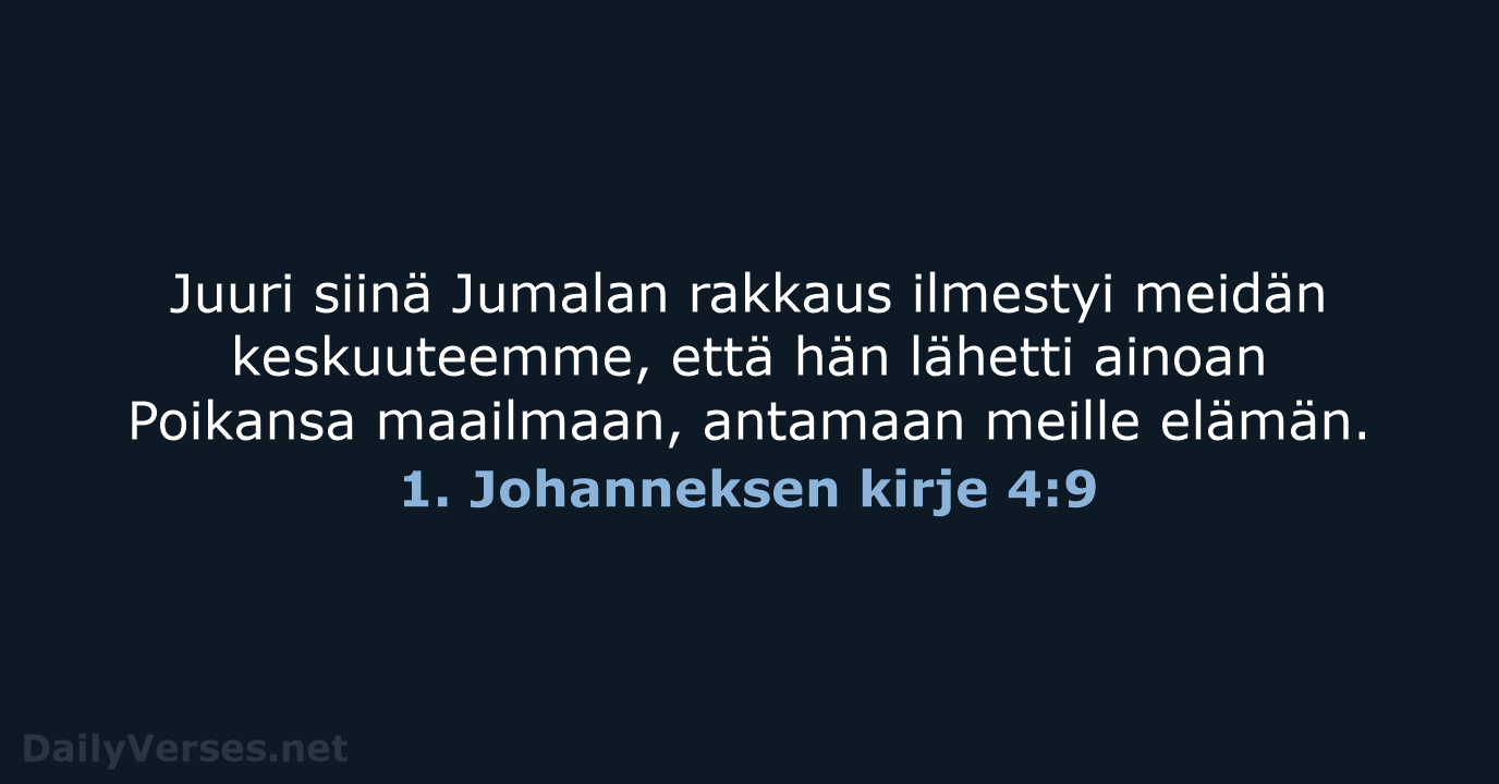 1. Johanneksen kirje 4:9 - KR92