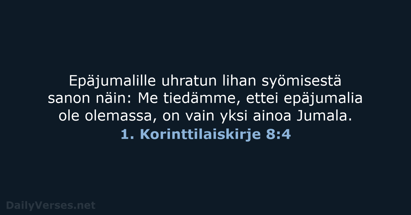 1. Korinttilaiskirje 8:4 - KR92