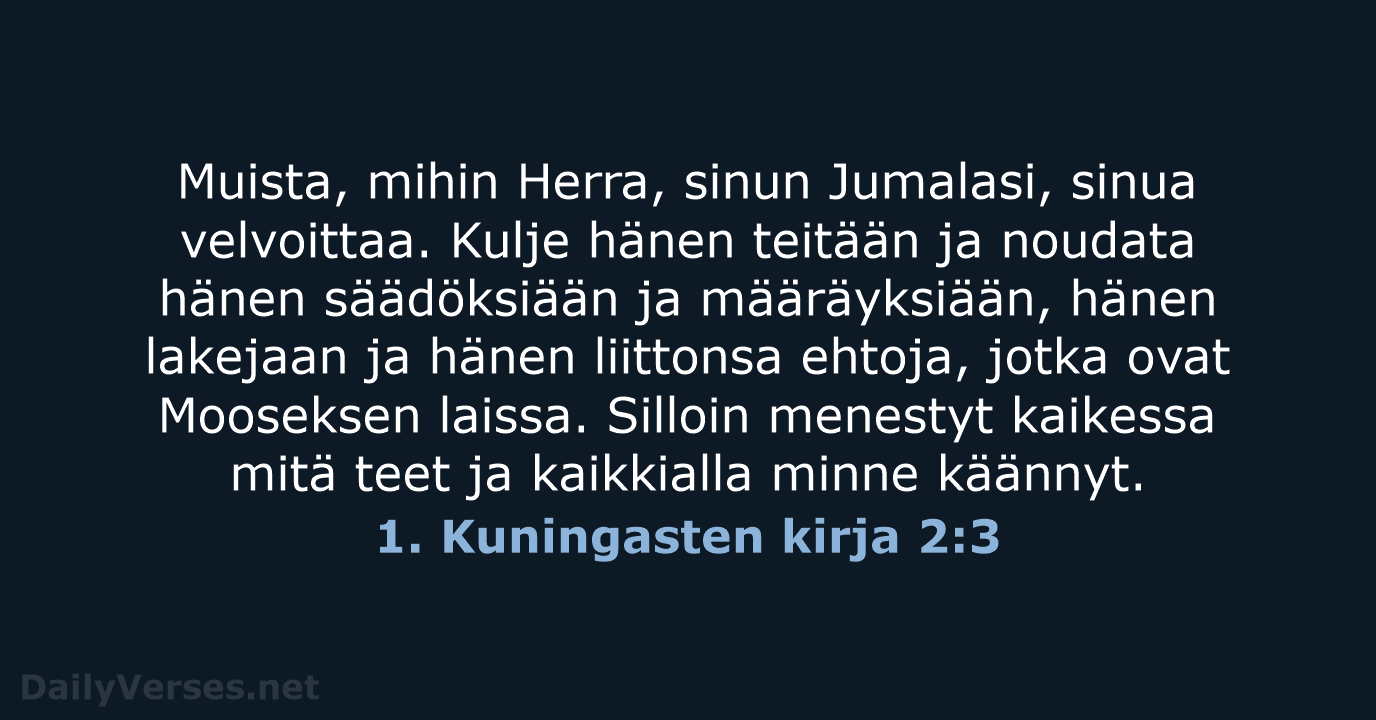 1. Kuningasten kirja 2:3 - KR92