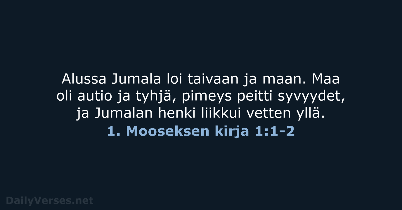 1. Mooseksen kirja 1:1-2 - KR92