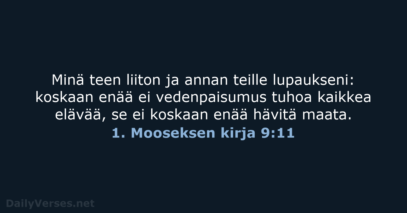1. Mooseksen kirja 9:11 - KR92
