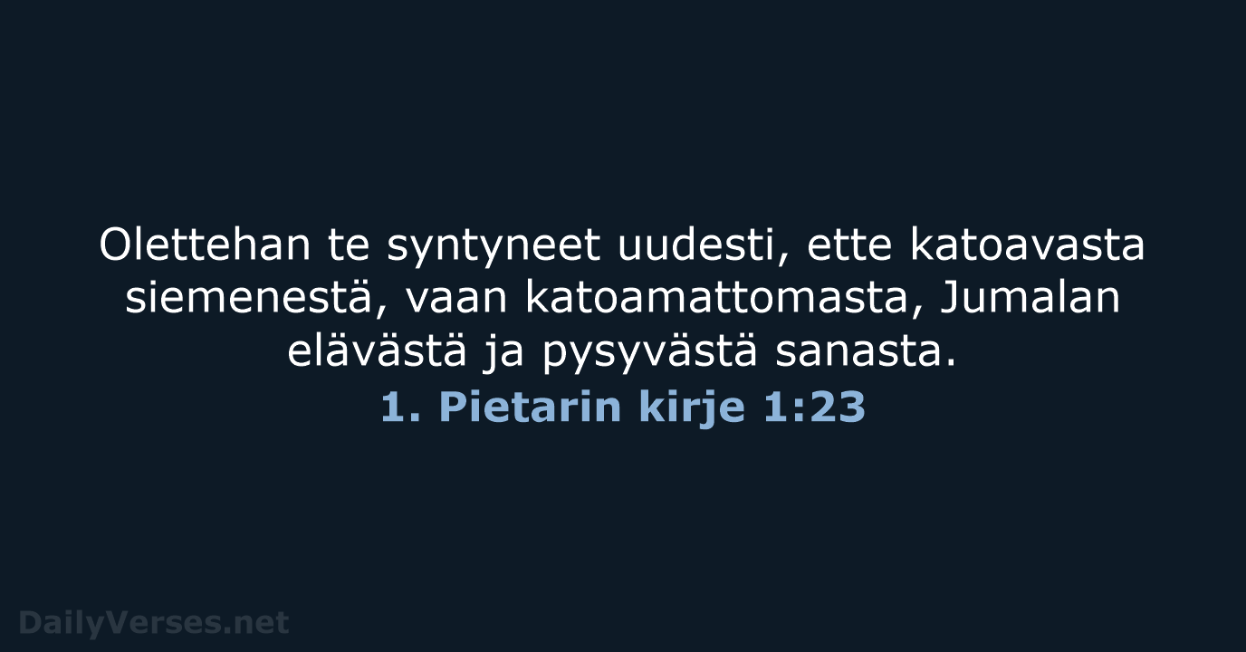 1. Pietarin kirje 1:23 - KR92