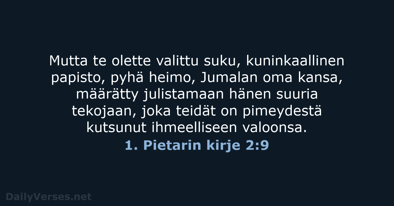 1. Pietarin kirje 2:9 - KR92