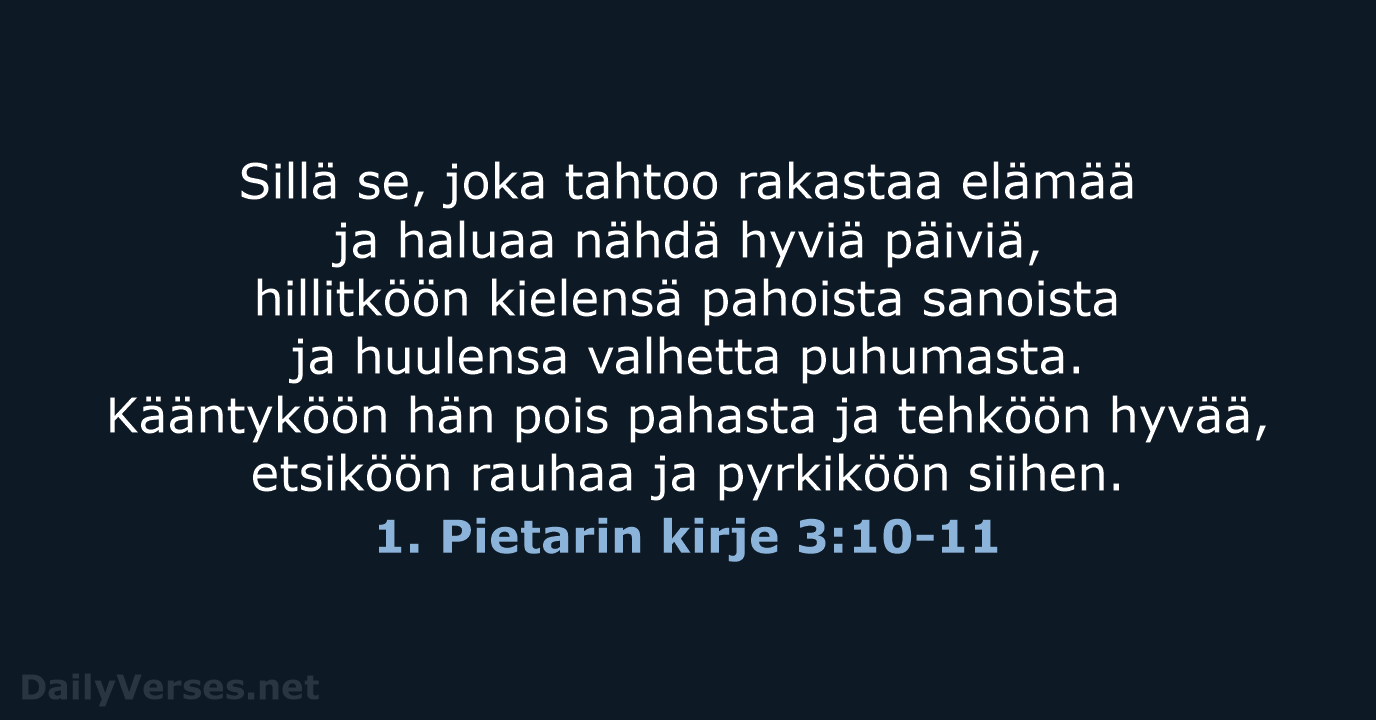 1. Pietarin kirje 3:10-11 - KR92