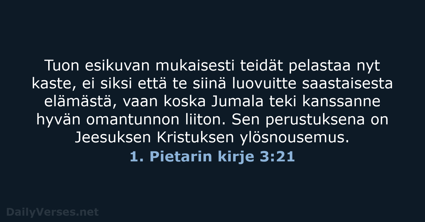 1. Pietarin kirje 3:21 - KR92