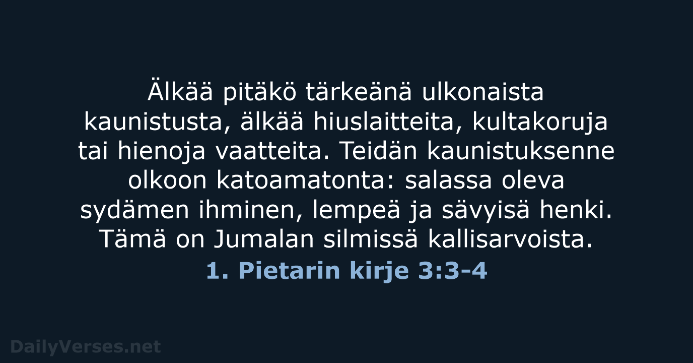 1. Pietarin kirje 3:3-4 - KR92