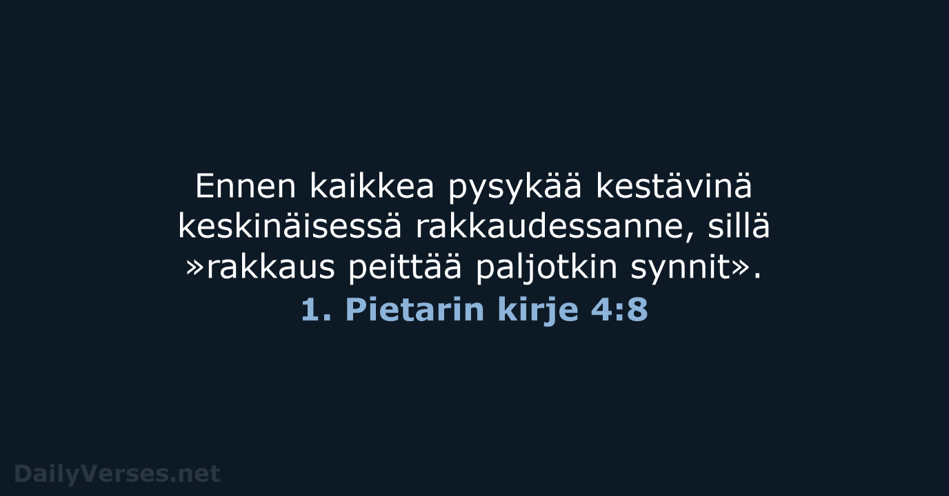 1. Pietarin kirje 4:8 - KR92