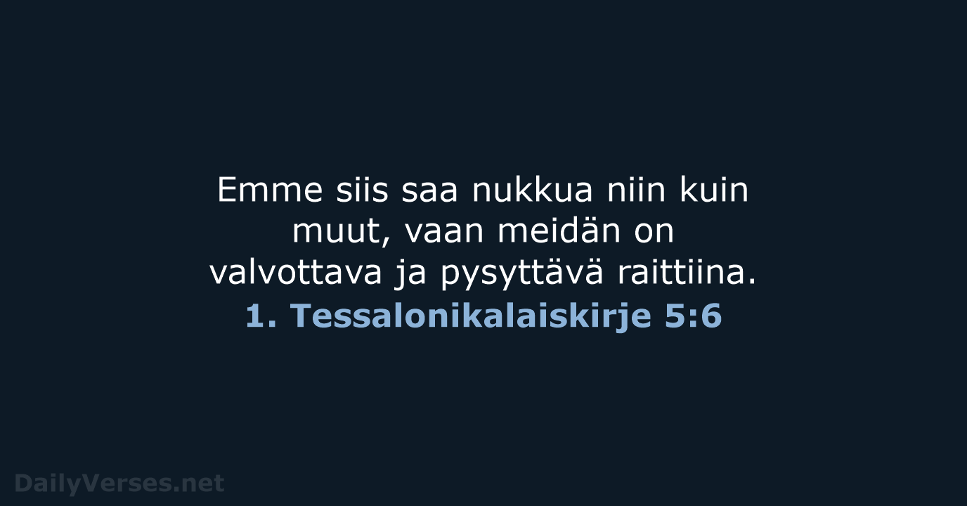 1. Tessalonikalaiskirje 5:6 - KR92