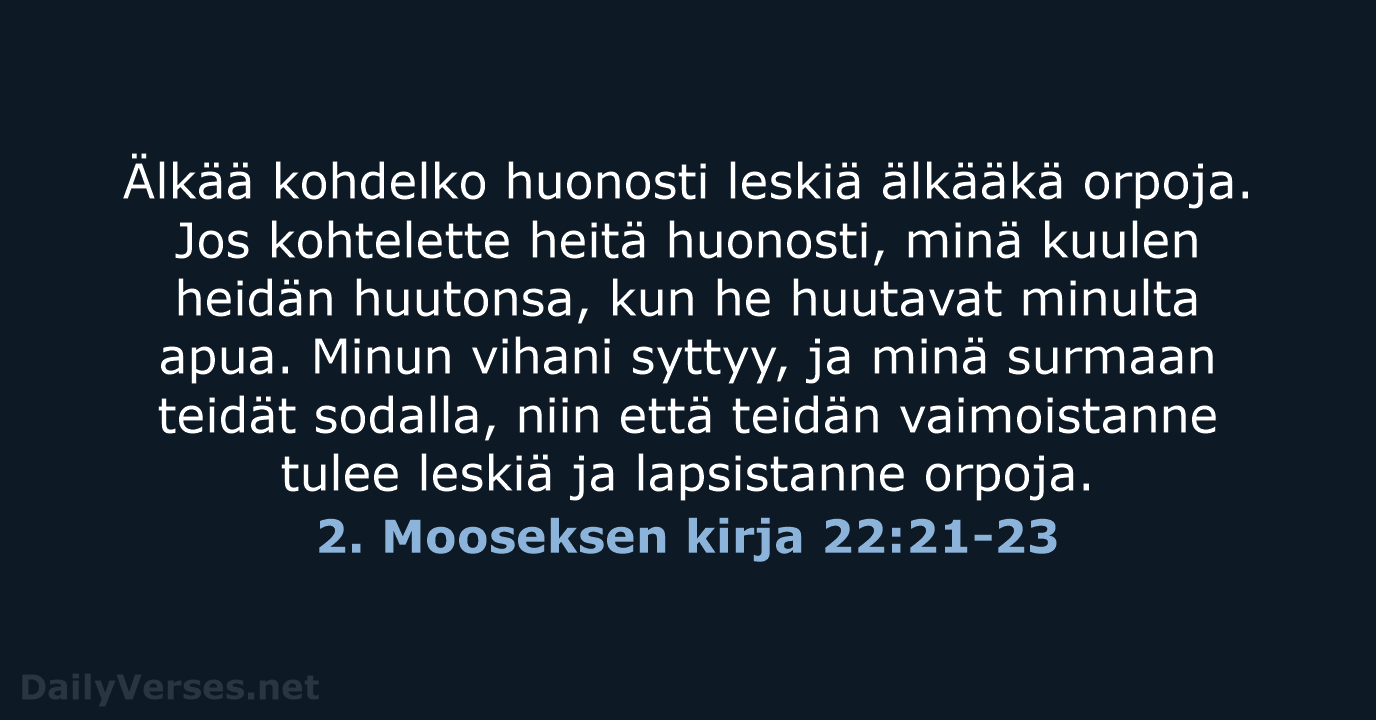 2. Mooseksen kirja 22:21-23 - KR92