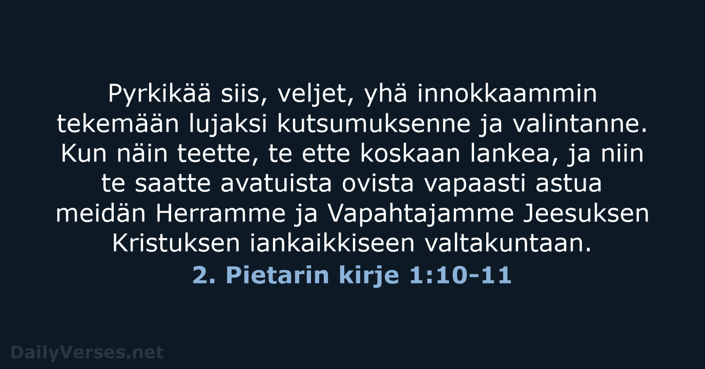 2. Pietarin kirje 1:10-11 - KR92